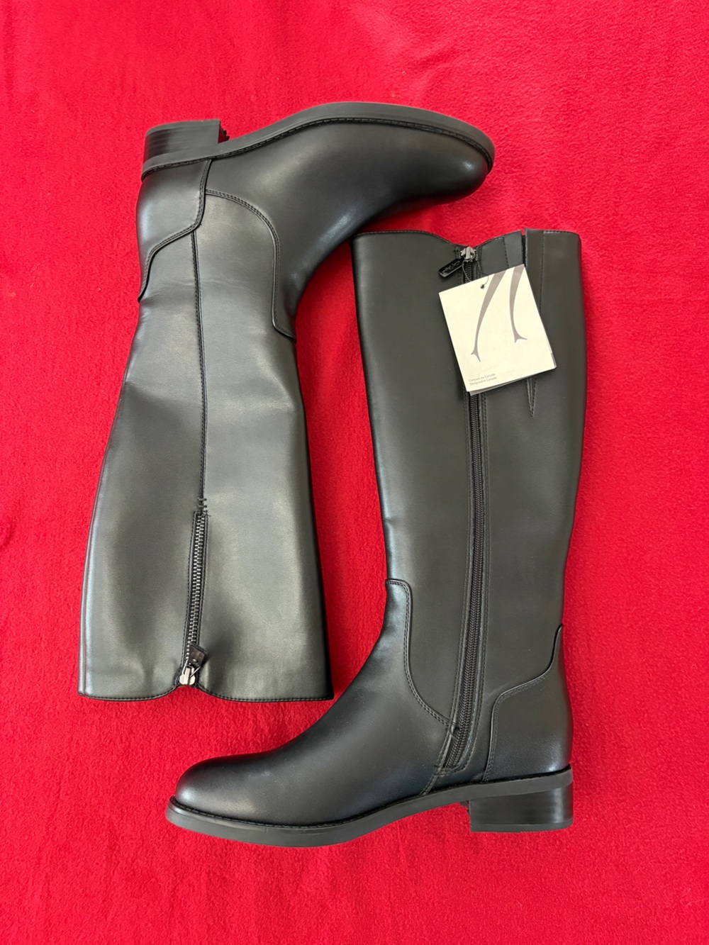 NWT Naturalizer Waterproof Black Leather Knee High Boots Size 10W